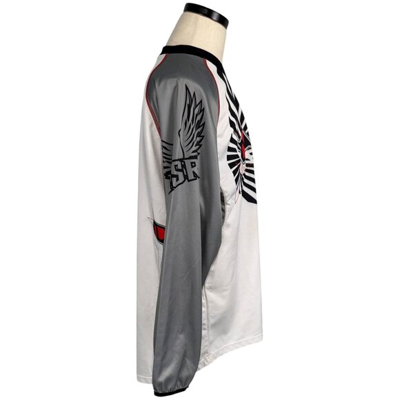 MSR Y2K Mens Motocross Jersey XL White/Gray Graphic Long Sleeve 100% Polyester - Picture 3 of 16